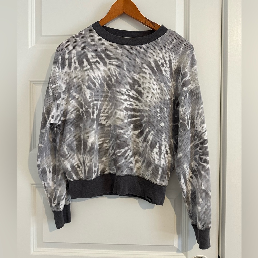 Victoria's Secret PINK Gray Tie Dye Mesh Long Sleeve